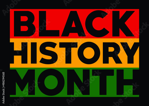 Black History Month celebration design. Vector illustration and icon symbol. Logotype and word mark.
