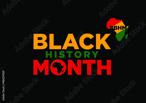 Black History Month celebration design. Vector illustration and icon symbol. Logotype and word mark.