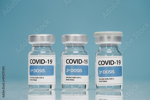 Coronavirus vaccine on white background photo