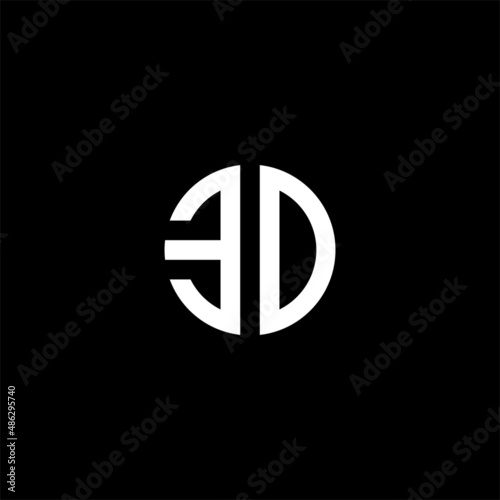 letter ED logo design vector template isolated on black background