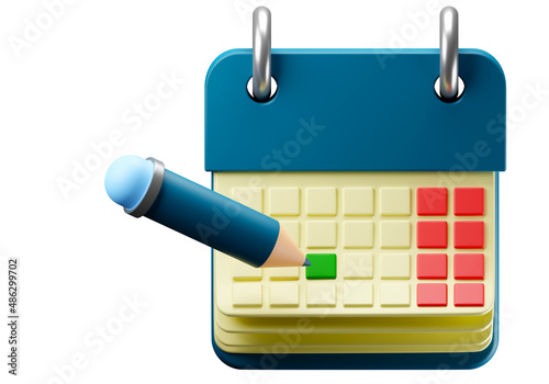 Calendar and pencil. Concep...