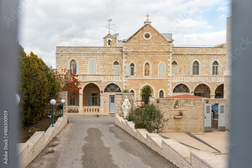 The Piligrim Residence building on the Milk Grotto Street near the Church of Nativity in Bethlehem in the Palestinian Authority, Israel © svarshik