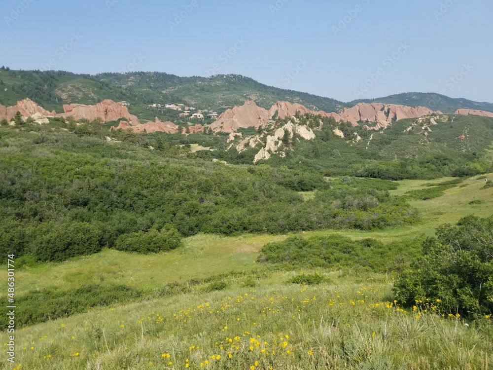 Red Rocks Sandstone Grass Sunshine and Beautiful Hiking Trails in Roxborough State Park Colorado