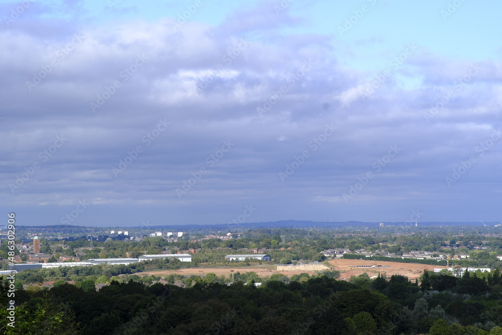 view  over birmingham west mislands england uk from lickey hills country park
