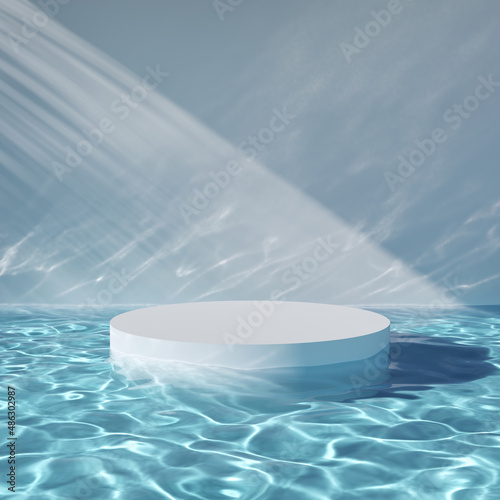 Azure water with stand for product