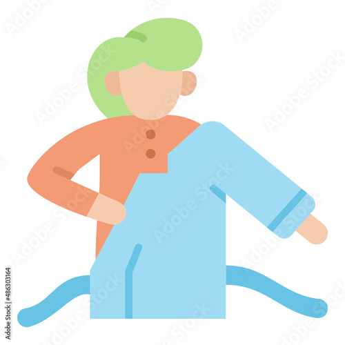 Personal Protective Equipment Take Off flat icon. Can be used for digital product, presentation, print design and more.