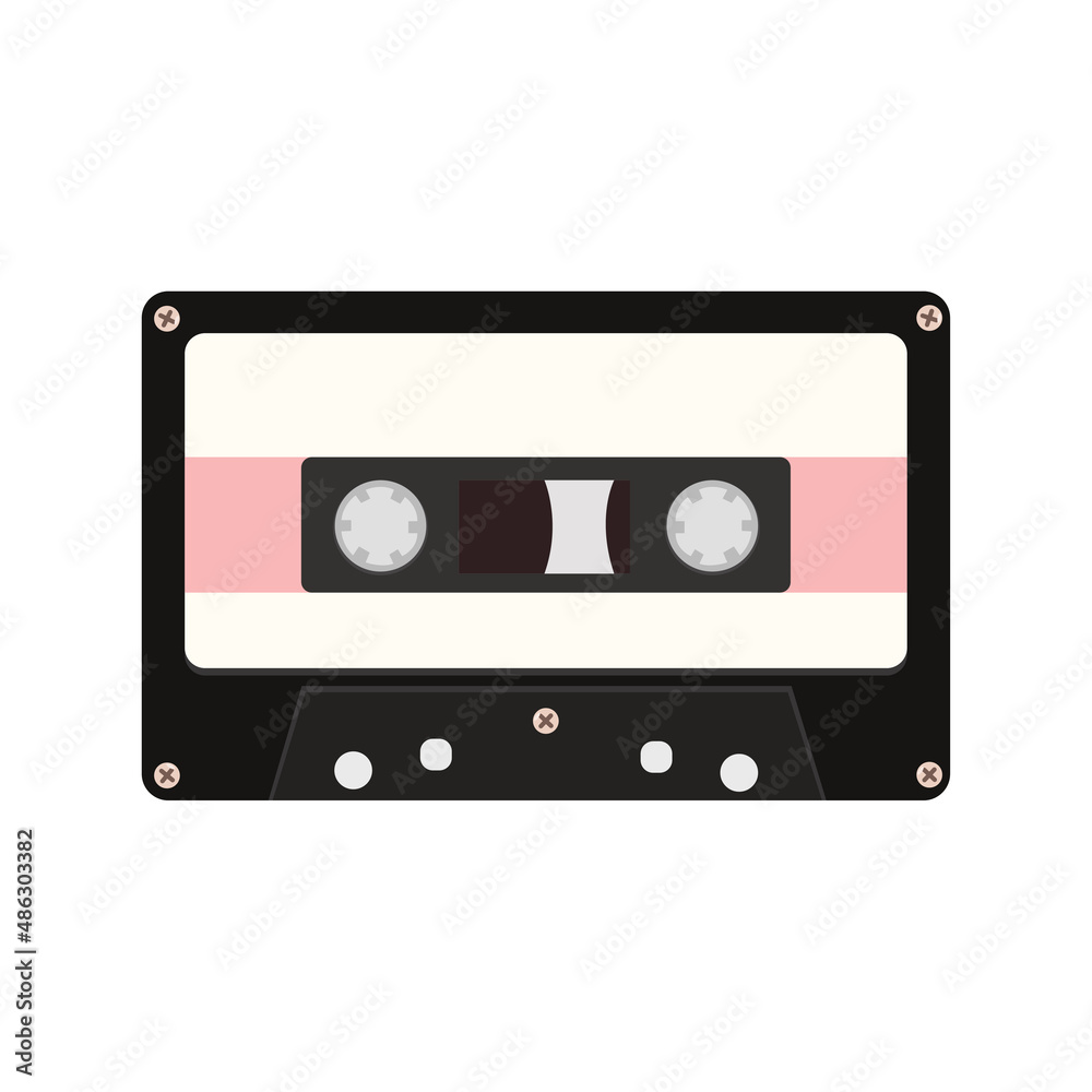nineties cassette vector on white background