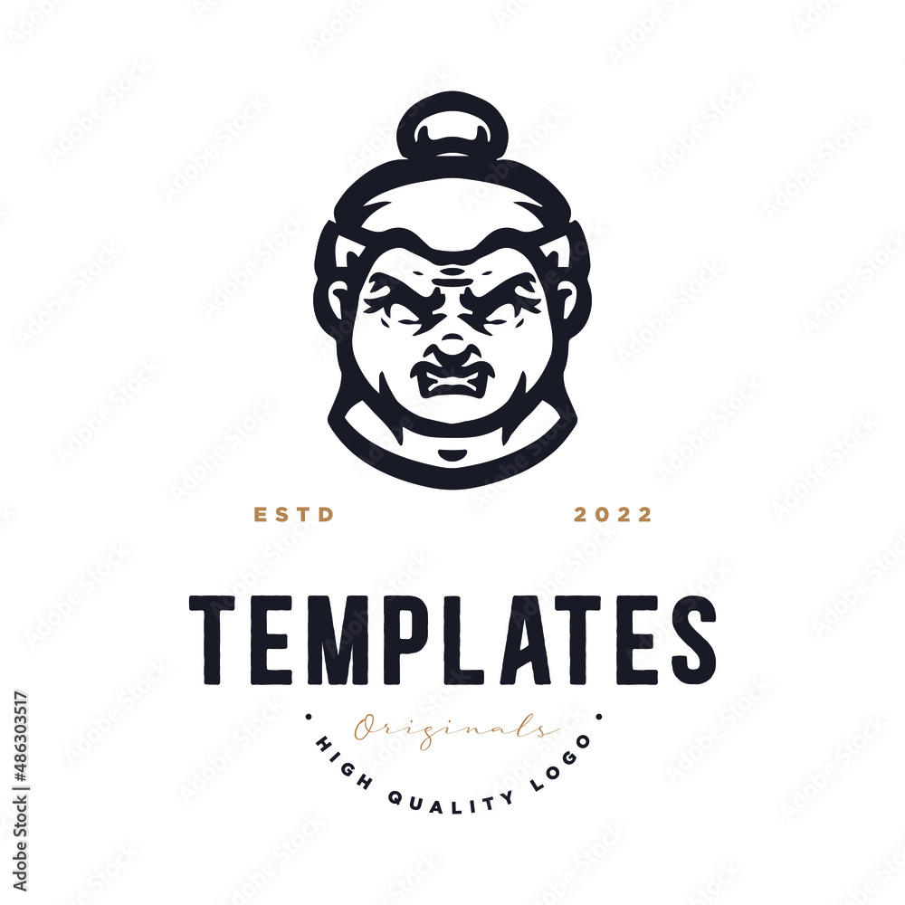 sumo logo character. logo templates.