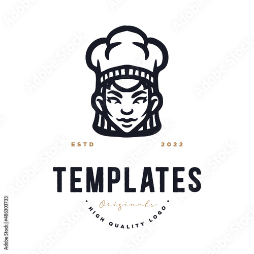 chef character template logo. vector