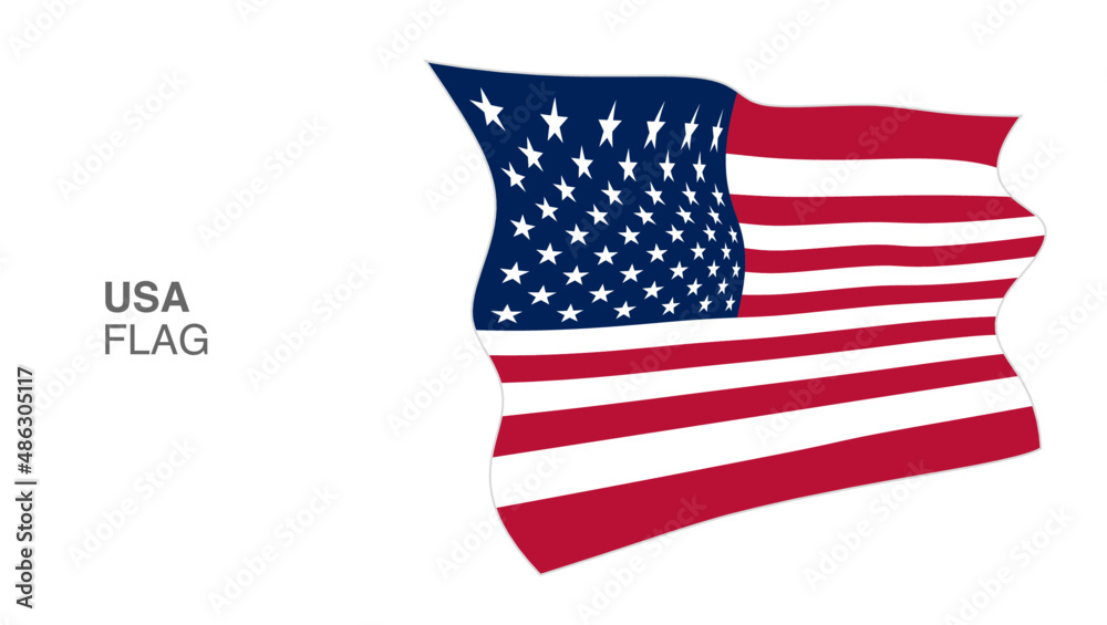 Fototapeta premium United States Flag Waving Wind vectors_11