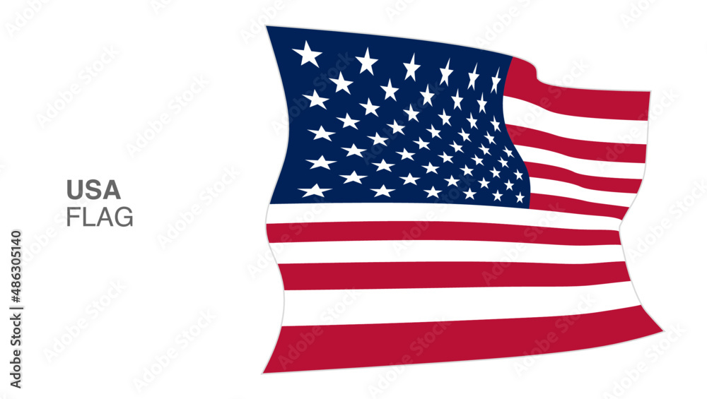 Fototapeta premium United States Flag Waving Wind vectors_14