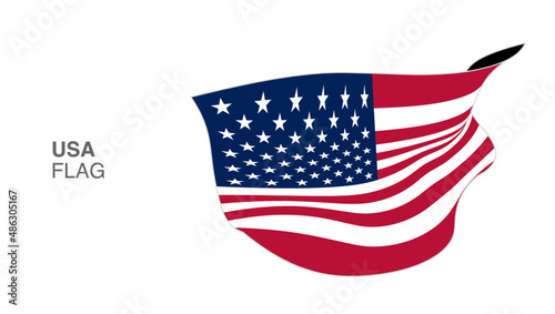United States Flag Waving Wind vectors_18