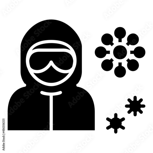 Doctor Personal Protective Equipment Corona Virus glyph icon. Can be used for digital product, presentation, print design and more.