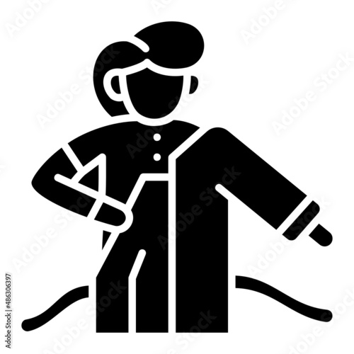 Personal Protective Equipment Take Off glyph icon. Can be used for digital product, presentation, print design and more.