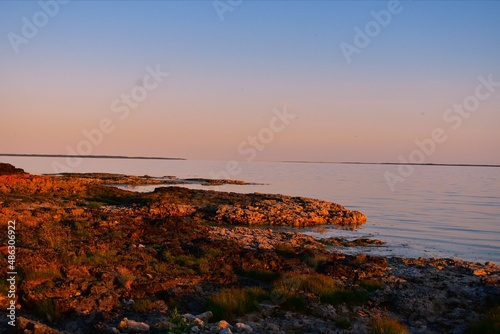 sunset on the coast of Vilsandi island Estonia