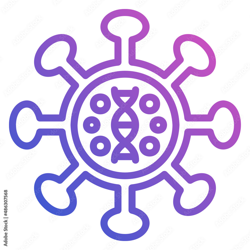 Fototapeta premium Virus Structure Coronavirus line gradient icon. Can be used for digital product, presentation, print design and more.