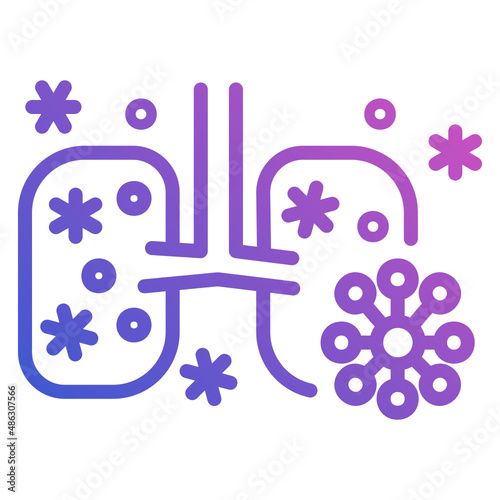 Virus in lung organ line gradient icon. Can be used for digital product, presentation, print design and more.