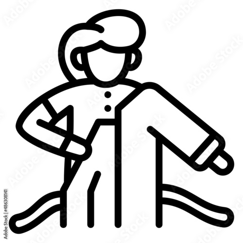 Personal Protective Equipment Take Off line icon. Can be used for digital product, presentation, print design and more.
