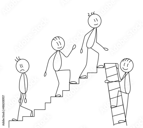 figure people go up the stairs ,contour, vector
