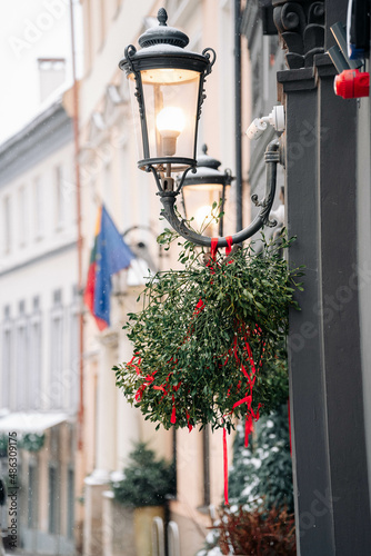 street lamp in the town