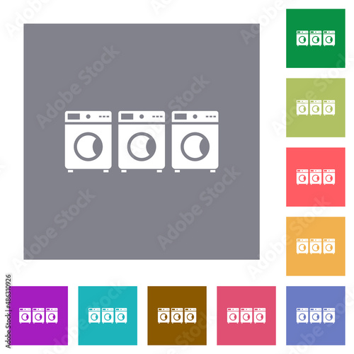 Laundry square flat icons