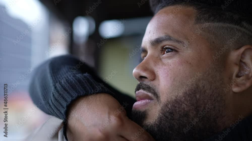 A pensive man thinking about life a contemplative person face