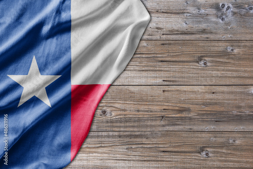 United States country state Texas on old wooden pattern table board