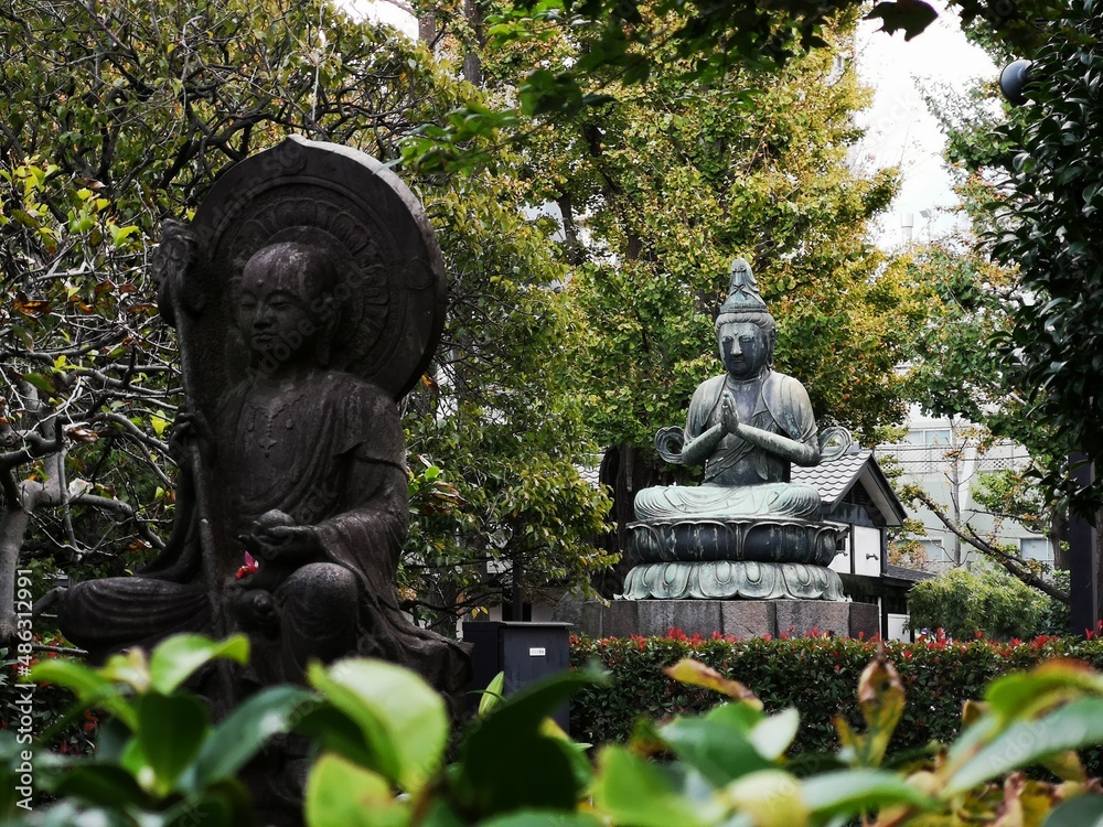 Buddha statue In Park at Asakusa Kannon Sensoji Tokyo