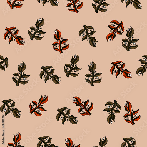 Folks flower seamless pattern. Ethnic floral motif background. © Lidok_L