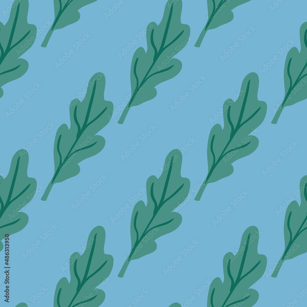 Oak leaf seamless pattern. Plant background.