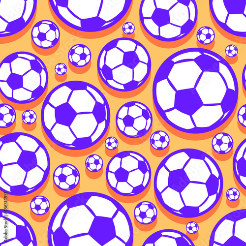 Seamless pattern with football soccer ball vector digital paper design. Ideal for wallpaper  cover  wrapper  packaging  fabric design and any kind of decoration.
