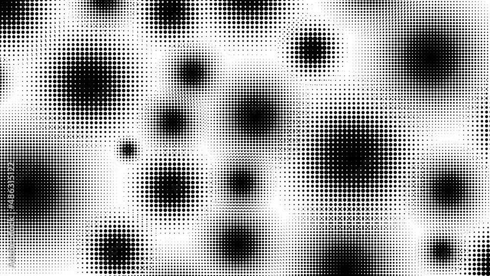 Gradient halftone. Abstract gradient background of black dots. Seamless pattern. Vector illustration.
