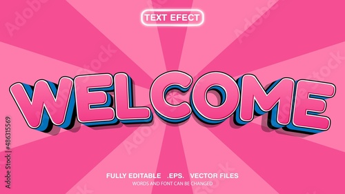 3d editable text effect welcome theme premium vector photo
