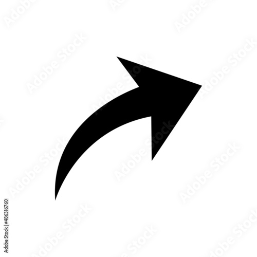 editable Reply / respond to message or chat arrow flat vector icon  with black and white style, Arrows icons. Web page and mobile application forward refresh and return symbols, modern minimal arrows