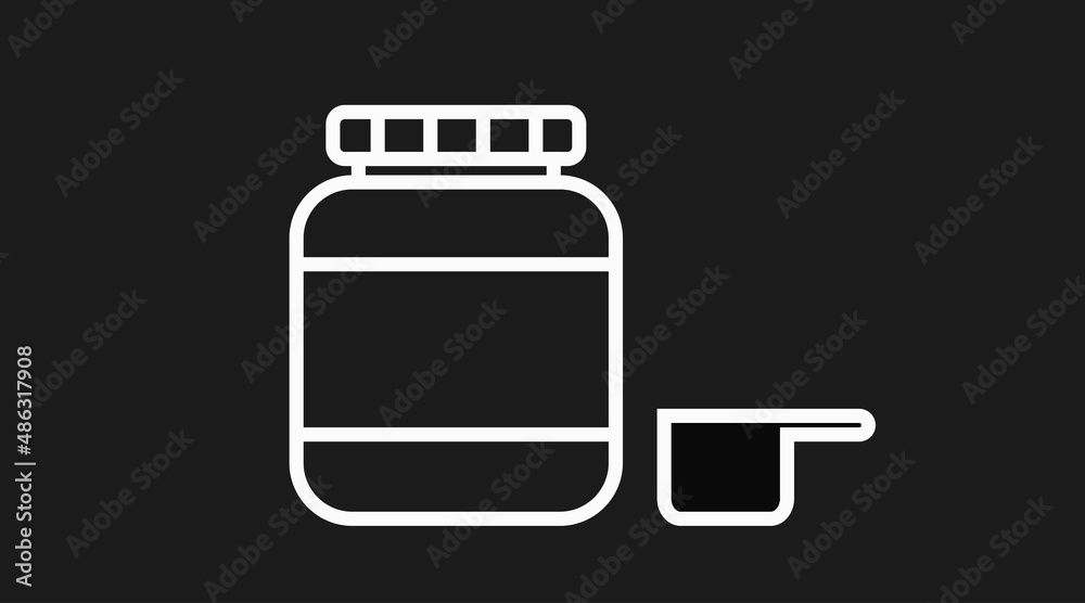 Protein container icon. Vector illustration editable flat illustration Protein container icon. Vector illustration editable flat illustration