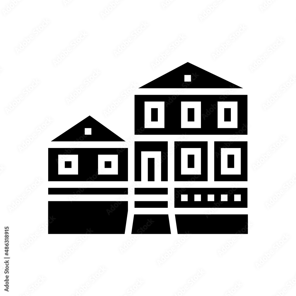 farmhouse building glyph icon vector. farmhouse building sign. isolated contour symbol black illustration