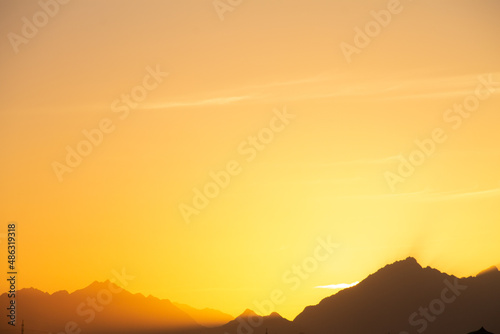 natural background sunset view of the sea  mountains