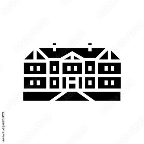 tudor house glyph icon vector. tudor house sign. isolated contour symbol black illustration