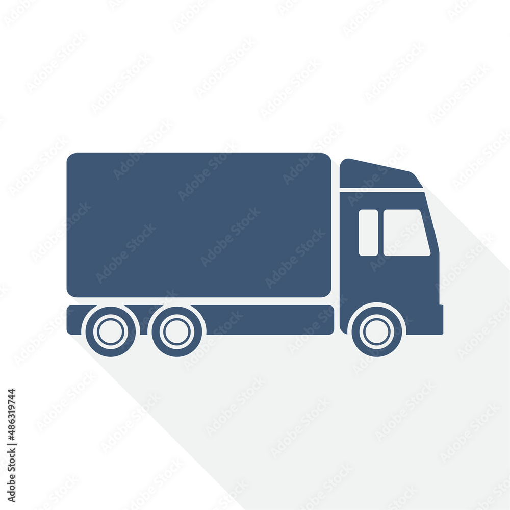 Simple editable truck vector icon, flat design delivery, cargo concept illustration easy to edit