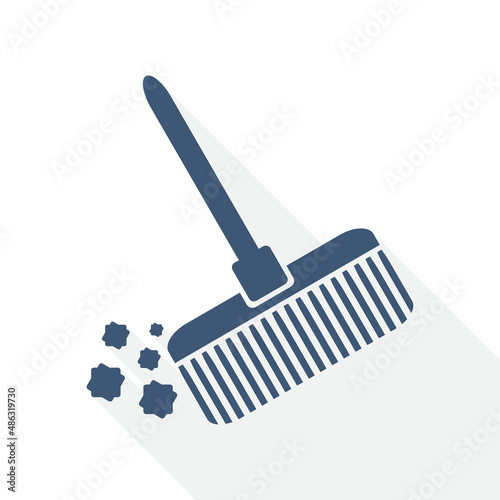Simple editable broom vector icon, flat design cleaning service concept illustration easy to edit