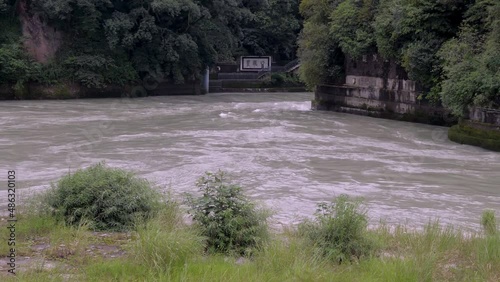 natural and historical landmark Dujiangyan, ancient irrigation system in Sichuan, China photo