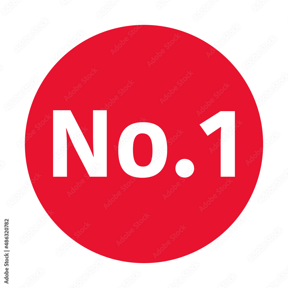 No.1 label icon. Top level. Vector. No.1 label icon. Top level. Vector.
