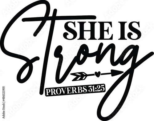 She is strong proverbs vector arts