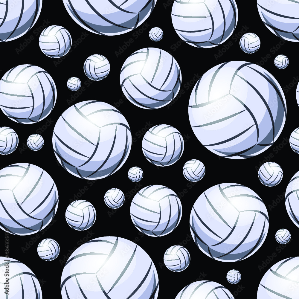 Volleyball ball graphic seamless pattern. Vector illustration. Ideal