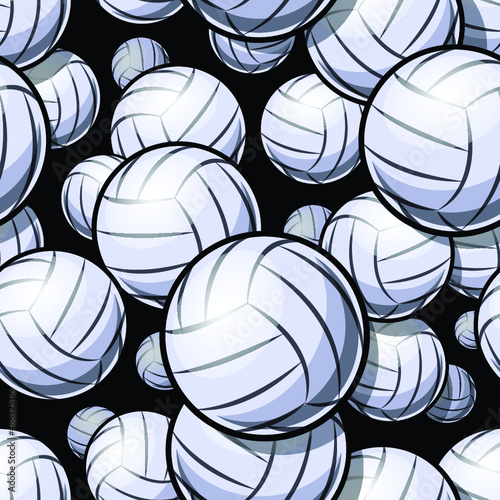 Volleyball ball graphic seamless pattern. Vector illustration. Ideal for wallpaper, packaging, fabric, textile, wrapping paper design and any kind of decoration.