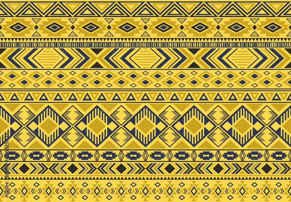 Indian pattern tribal ethnic motifs geometric seamless vector background. Trendy indian tribal motifs clothing fabric textile print traditional design with triangle and rhombus shapes.