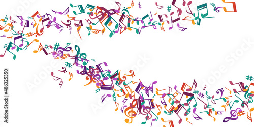 Musical notes flying vector design. Melody