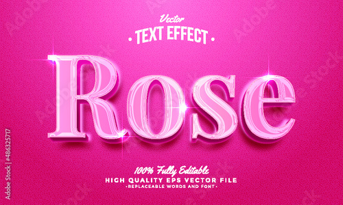 Editable modern text effect vector files - Rose pink valentines day theme