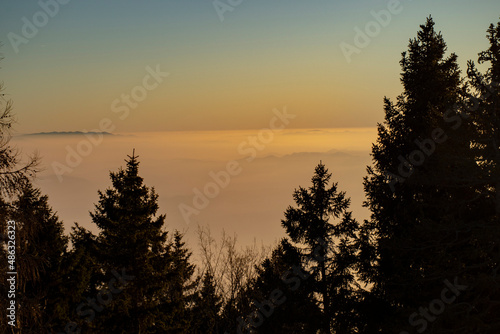Sunset at Krvavec Ski Resort  Gorenjska Region  Slovenia