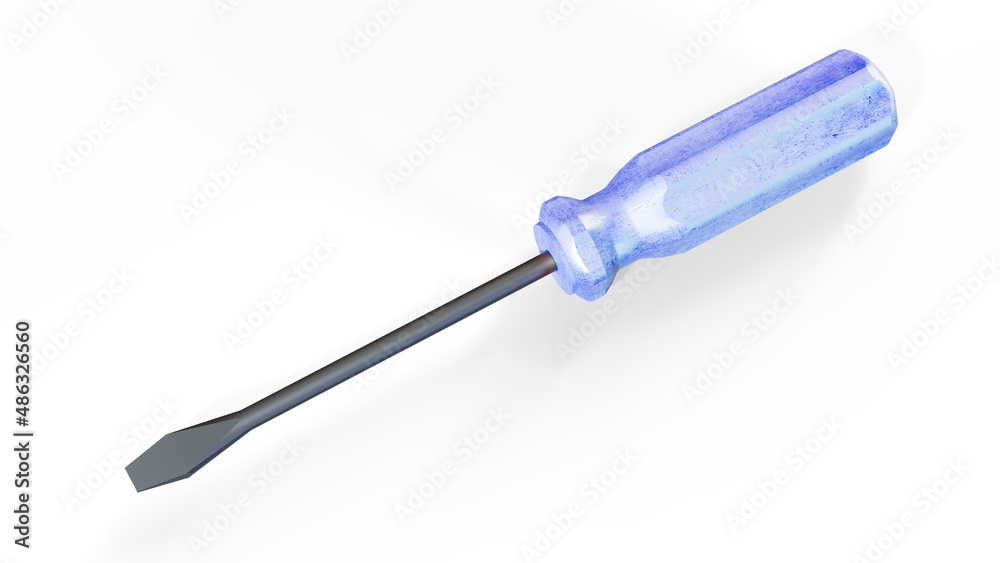 3d render illustration of screwdriver isolated 3d render illustration of screwdriver isolated